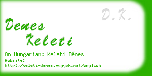 denes keleti business card